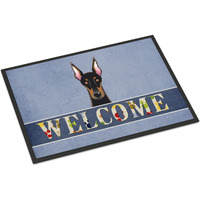 "Caroline's Treasures BB1431JMAT Doberman Welcome Indoor or Outdoor Mat, 24 x 36"", Multicolor"