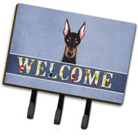"Caroline's Treasures BB1431TH68 Doberman Welcome Leash or Key Holder, Large, Multicolor"