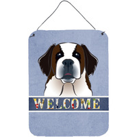"Caroline's Treasures BB1432DS1216 Saint Bernard Welcome Wall or Door Hanging Prints, 16 x 12"", Multicolor"