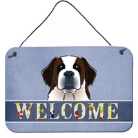 "Caroline's Treasures BB1432DS812 Saint Bernard Welcome Wall or Door Hanging Prints, 8 x 12"", Multicolor"