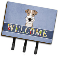 "Caroline's Treasures BB1433TH68 Wire Haired Fox Terrier Welcome Leash or Key Holder, Large, Multicolor"
