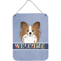 "Caroline's Treasures BB1434DS1216 Papillion Welcome Wall or Door Hanging Prints, 16 x 12"", Multicolor"