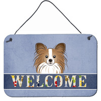"Caroline's Treasures BB1434DS812 Papillion Welcome Wall or Door Hanging Prints, 8 x 12"", Multicolor"