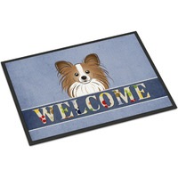 "Caroline's Treasures BB1434JMAT Papillon Welcome Indoor or Outdoor Mat, 24 x 36"", Multicolor"