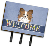 "Caroline's Treasures BB1434TH68 Papillion Welcome Leash or Key Holder, Large, Multicolor"