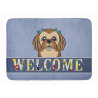 "Caroline's Treasures Chocolate Brown Shih Tzu Welcome Floor Mat, 19"" x 27"", Multicolor"