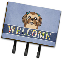 "Caroline's Treasures BB1435TH68 Chocolate Brown Shih Tzu Welcome Leash or Key Holder, Large, Multicolor"