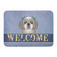 "Caroline's Treasures Gray Silver Shih Tzu Welcome Floor Mat, 19"" x 27"", Multicolor"