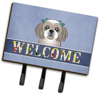 "Caroline's Treasures BB1436TH68 Gray Silver Shih Tzu Welcome Leash or Key Holder, Large, Multicolor"