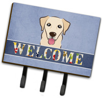 "Caroline's Treasures BB1438TH68 Golden Retriever Welcome Leash or Key Holder, Large, Multicolor"
