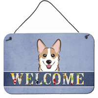 "Caroline's Treasures BB1439DS812 Sable Corgi Welcome Wall or Door Hanging Prints, 8 x 12"", Multicolor"