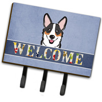 "Caroline's Treasures BB1441TH68 Tricolor Corgi Welcome Leash or Key Holder, Large, Multicolor"
