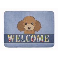 "Caroline's Treasures Chocolate Brown Poodle Welcome Floor Mat, 19"" x 27"", Multicolor"