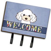 "Caroline's Treasures BB1443TH68 White Poodle Welcome Leash or Key Holder, Large, Multicolor"