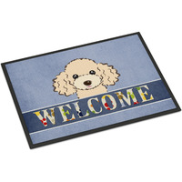 "Caroline's Treasures BB1444JMAT Buff Poodle Welcome Indoor or Outdoor Mat, 24 x 36"", Multicolor"