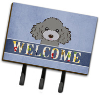 "Caroline's Treasures BB1445TH68 Silver Gray Poodle Welcome Leash or Key Holder, Large, Multicolor"