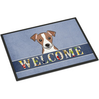 "Caroline's Treasures BB1446MAT Jack Russell Terrier Welcome Indoor or Outdoor Mat, 18 x 27"", Multicolor"