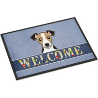 "Caroline's Treasures BB1447MAT Jack Russell Terrier Welcome Indoor or Outdoor Mat, 18 x 27"", Multicolor"