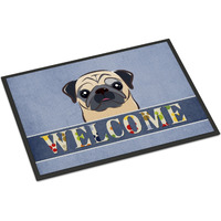 "Caroline's Treasures BB1448JMAT Fawn Pug Welcome Indoor or Outdoor Mat, 24 x 36"", Multicolor"