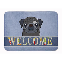 "Caroline's Treasures Black Pug Welcome Floor Mat, 19"" x 27"", Multicolor"