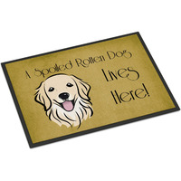 "Caroline's Treasures BB1453MAT Golden Retriever Spoiled Dog Lives Here Indoor or Outdoor Mat, 18 x 27"", Multicolor"