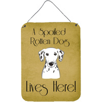 "Caroline's Treasures BB1458DS1216 Dalmatian Spoiled Dog Lives Here Wall or Door Hanging Prints, 16 x 12"", Multicolor"