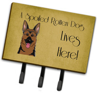 "Caroline's Treasures BB1459TH68 German Shepherd Spoiled Dog Lives Here Leash or Key Holder, Large, Multicolor"