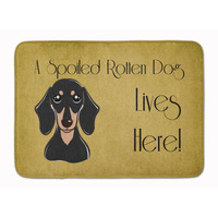 "Caroline's Treasures Smooth Black Tan Dachshund Spoiled Dog Floor Mat, 19"" x 27"", Multicolor"