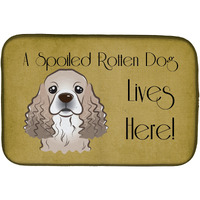 "Caroline's Treasures Cocker Spaniel Spoiled Dog Lives Here Dish Drying Mat, 14"" x 21"""