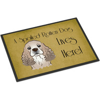 "Caroline's Treasures BB1464MAT Cocker Spaniel Spoiled Dog Lives Here Indoor or Outdoor Mat, 18 x 27"", Multicolor"