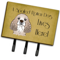 "Caroline's Treasures BB1464TH68 Cocker Spaniel Spoiled Dog Lives Here Leash or Key Holder, Large, Multicolor"