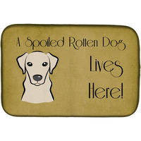 "Caroline's Treasures Yellow Labrador Spoiled Dog Lives Here Dish Drying Mat, 14"" x 21"""