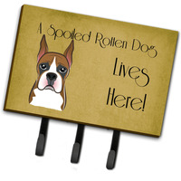 "Caroline's Treasures BB1471TH68 Boxer Spoiled Dog Lives Here Leash or Key Holder, Large, Multicolor"