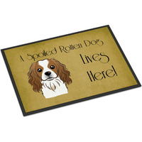 "Caroline's Treasures BB1472JMAT Cavalier Spaniel Spoiled Dog Lives Here Indoor or Outdoor Mat, 24 x 36"", Multicolor"