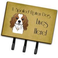 "Caroline's Treasures BB1472TH68 Cavalier Spaniel Spoiled Dog Lives Here Leash or Key Holder, Large, Multicolor"