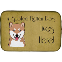 "Caroline's Treasures Shaba Innu Spoiled Dog Lives Here Dish Drying Mat, 14"" x 21"""