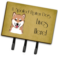 "Caroline's Treasures BB1473TH68 Shiba Inu Spoiled Dog Lives Here Leash or Key Holder, Large, Multicolor"