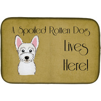 "Caroline's Treasures Westie Spoiled Dog Lives Here Dish Drying Mat, 14"" x 21"""