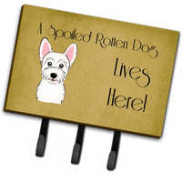 "Caroline's Treasures BB1474TH68 Westie Spoiled Dog Lives Here Leash or Key Holder, Large, Multicolor"