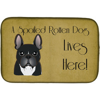 "Caroline's Treasures French Bulldog Spoiled Dog Lives Here Dish Drying Mat, 14"" x 21"""