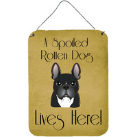 "Caroline's Treasures BB1475DS1216 French Bulldog Spoiled Dog Lives Here Wall or Door Hanging Prints, 16 x 12"", Multicolor"