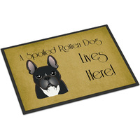 "Caroline's Treasures BB1475MAT French Bulldog Spoiled Dog Lives Here Indoor or Outdoor Mat, 18 x 27"", Multicolor"