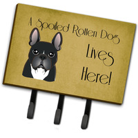 "Caroline's Treasures BB1475TH68 French Bulldog Spoiled Dog Lives Here Leash or Key Holder, Large, Multicolor"