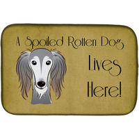 "Caroline's Treasures Saluki Spoiled Dog Lives Here Dish Drying Mat, 14"" x 21"""