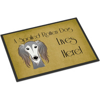"Caroline's Treasures BB1477JMAT Saluki Spoiled Dog Lives Here Indoor or Outdoor Mat, 24 x 36"", Multicolor"