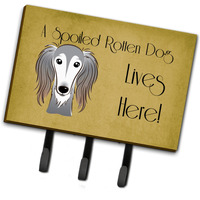 "Caroline's Treasures BB1477TH68 Saluki Spoiled Dog Lives Here Leash or Key Holder, Large, Multicolor"