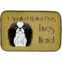 "Caroline's Treasures Japanese Chin Spoiled Dog Lives Here Dish Drying Mat, 14"" x 21"""