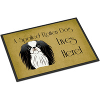 "Caroline's Treasures BB1478JMAT Japanese Chin Spoiled Dog Lives Here Indoor or Outdoor Mat, 24 x 36"", Multicolor"
