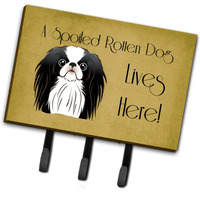"Caroline's Treasures BB1478TH68 Japanese Chin Spoiled Dog Lives Here Leash or Key Holder, Large, Multicolor"