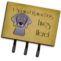 "Caroline's Treasures BB1479TH68 Weimaraner Spoiled Dog Lives Here Leash or Key Holder, Large, Multicolor"